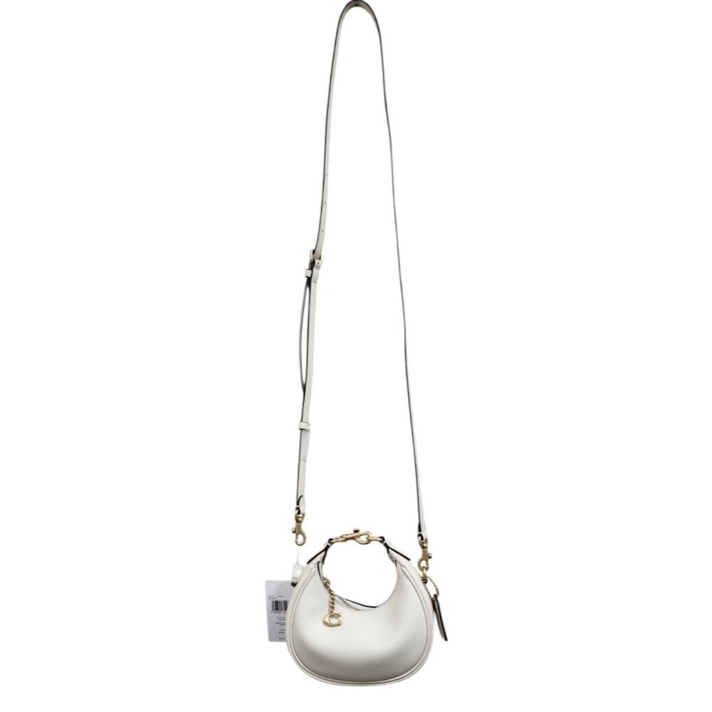 Coach Jonie Mini Crescent Bag Chalk Glovetanned Leather Crossbody Shoulder Purse - Picture 3 of 16